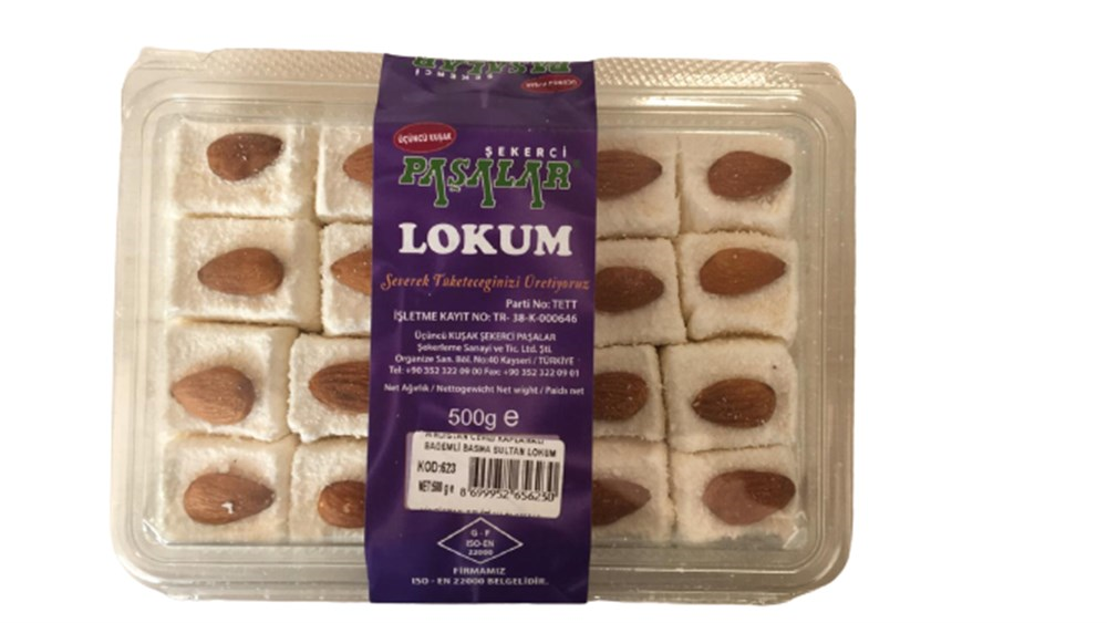PAŞALAR BADEMLİ BASMA SULTAN LOKUMU 500 GR