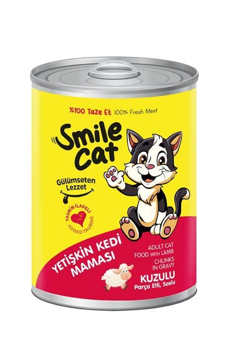 SMİLE CAT KONSERVE YETİŞKİN KEDİ 400 GR KUZULU MAMA