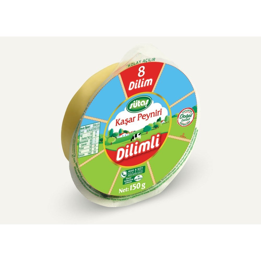 SÜTAŞ KAŞAR 8 DİLİMLİ 150 GR