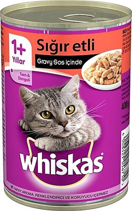 WHİSKAS KEDİ MAMASI YAŞ 400GR SIĞIRLI