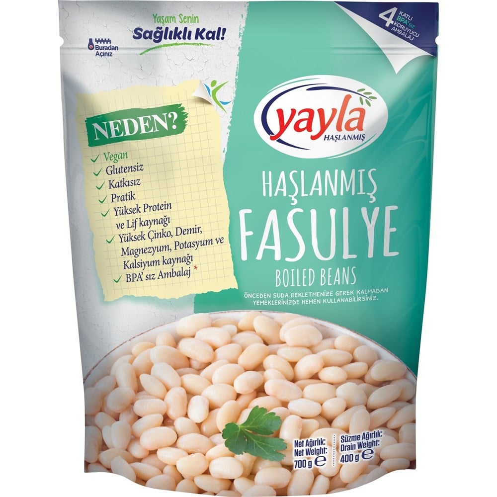 YAYLA FASULYE HAŞLANMIŞ 700 GR