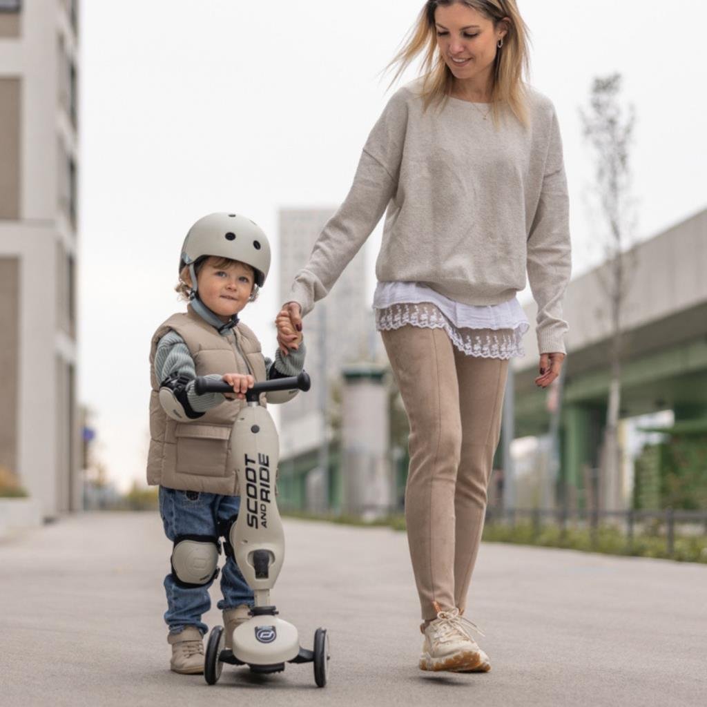 Scoot and Ride XXS-S Dizlik ve Dirseklik Scooter Koruyucu Set Açık Gri