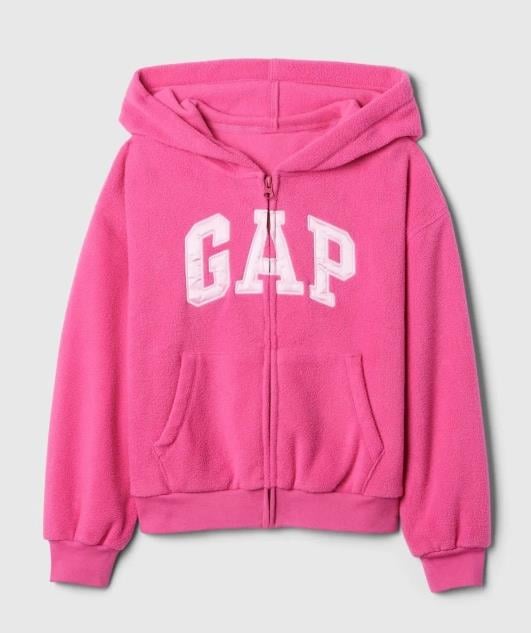 Kız Çocuk | Gap Logo Fermuarlı Polar Fleece Sweatshirt - Pembe