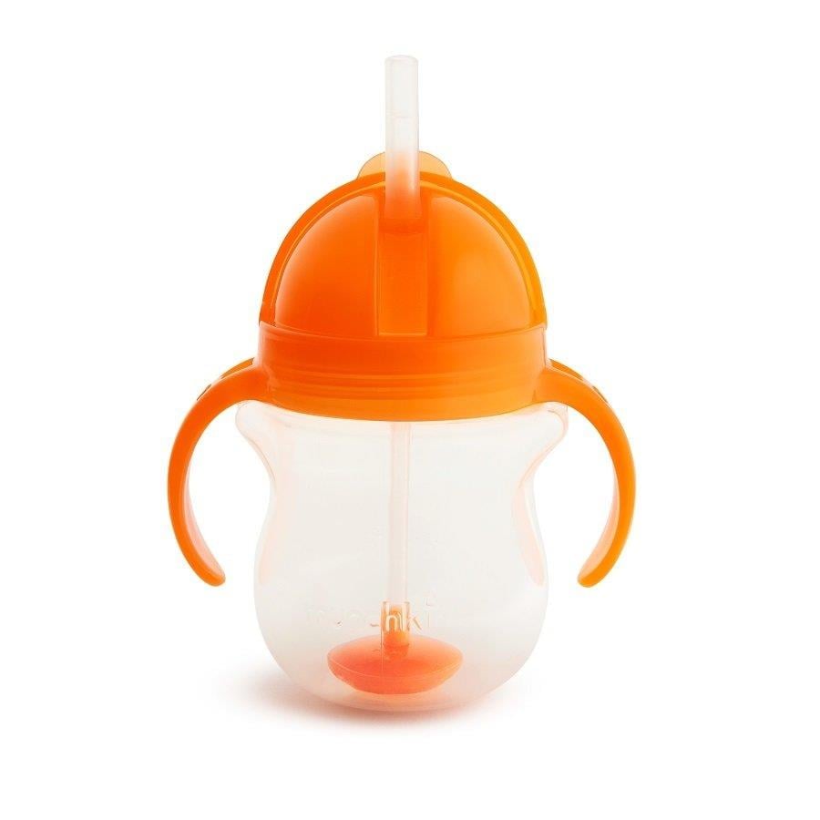 Munchkin Tıklama Kilitli Uçlu Pipetli Alıştırma Bardağı, 6ay+207ml Turuncu
