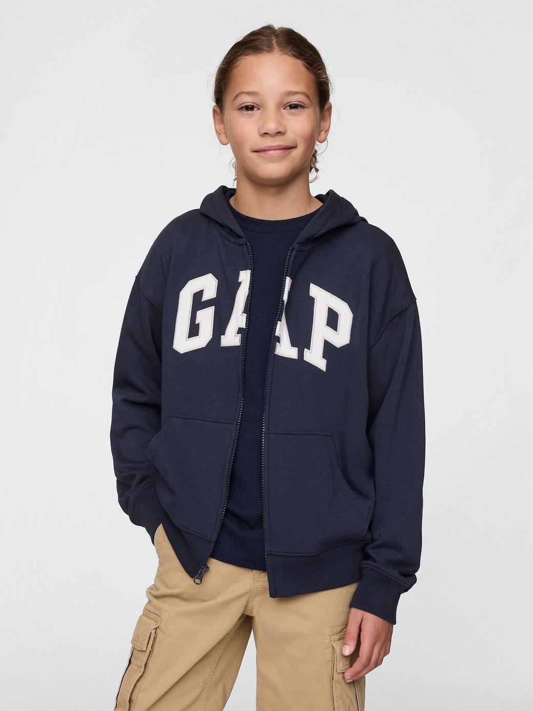 Erkek Çocuk | Gap Logo Relaxed Fermuarlı Sweatshirt - Lacivert