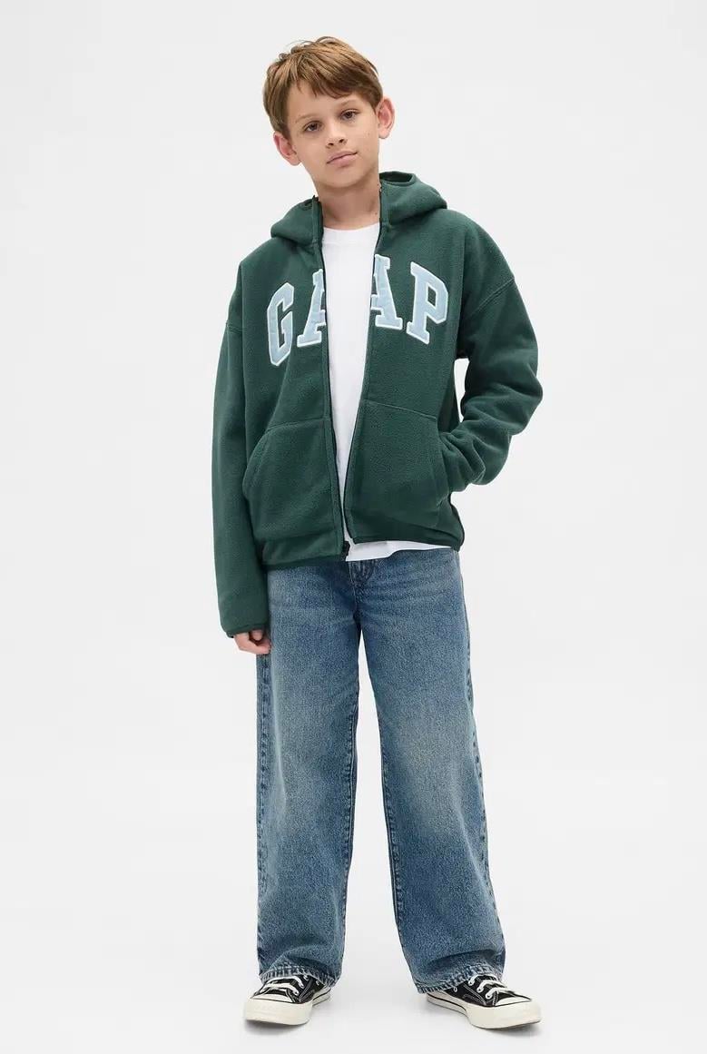 Erkek Çocuk | VintageSoft Gap Logo Fermuarlı Sweatshirt - Yeşil