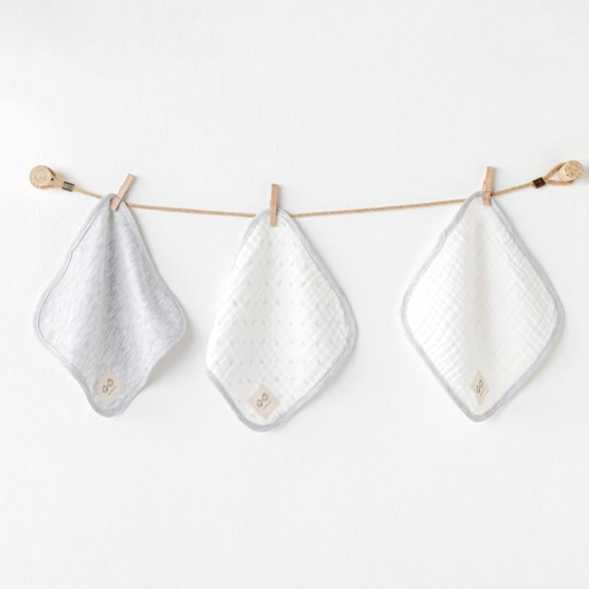 AC24725 BEBEK AĞIZ MENDİLİ 3 PCS WASHCLOTHS 20X20CM WAWA BOYS