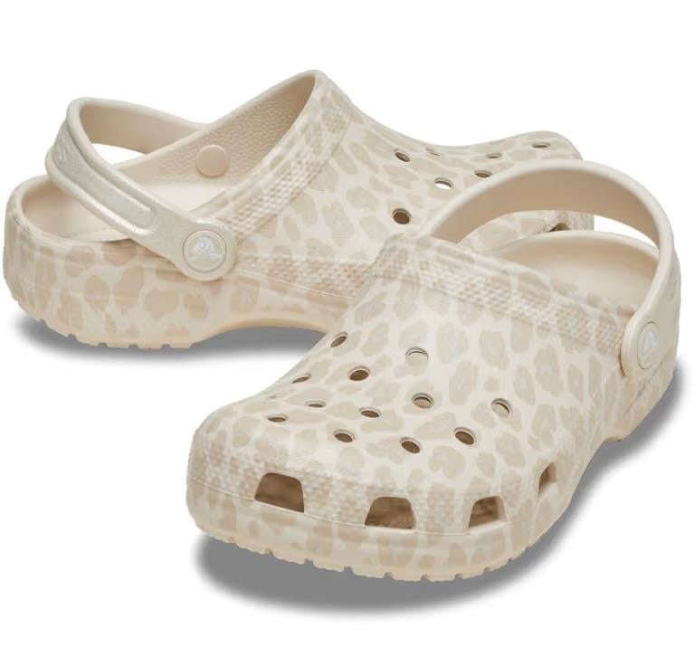 Classic Animal Glitter Clog K - Almond Tint & Leopard