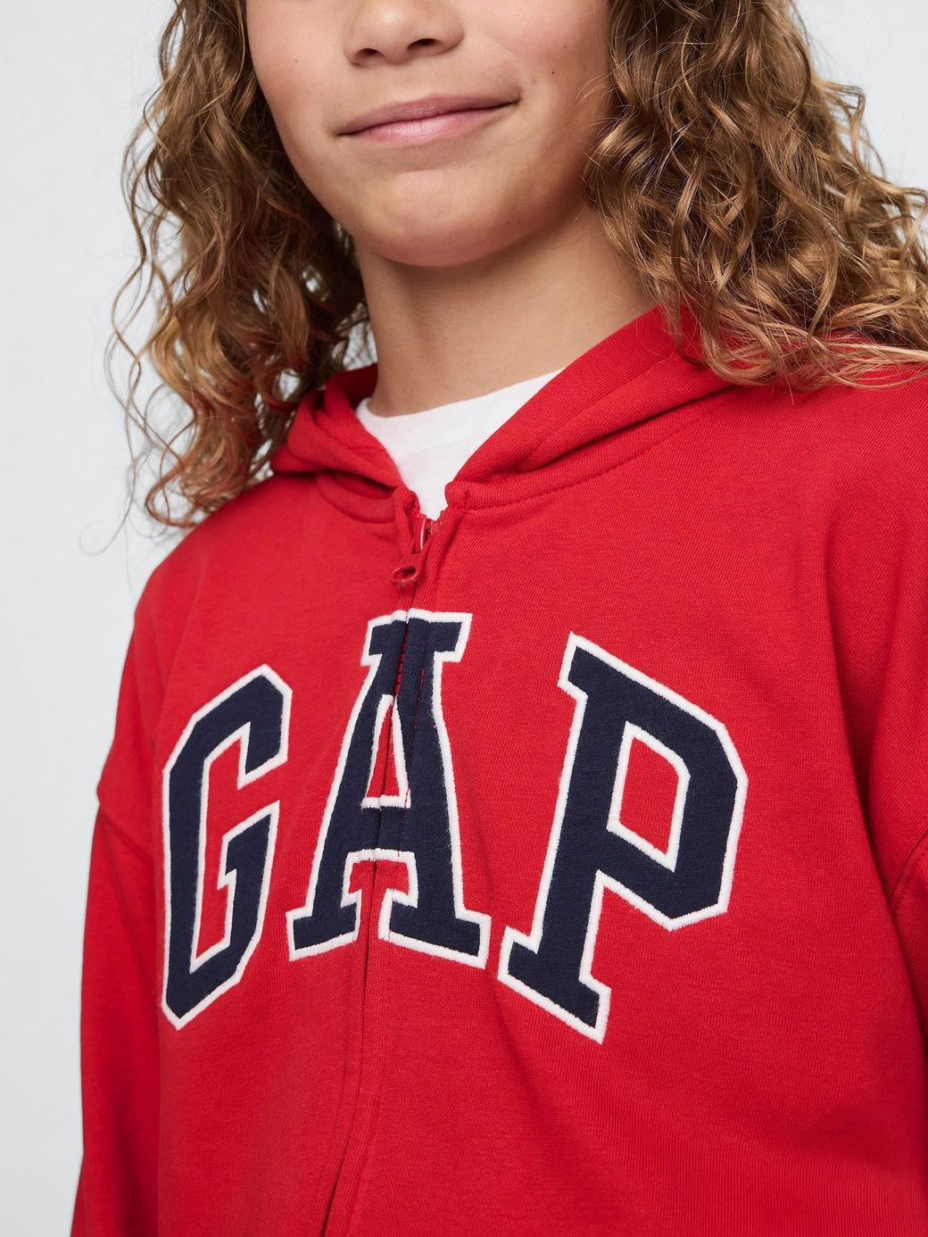 Erkek Çocuk | Gap Logo Relaxed Fermuarlı Sweatshirt - Kırmızı