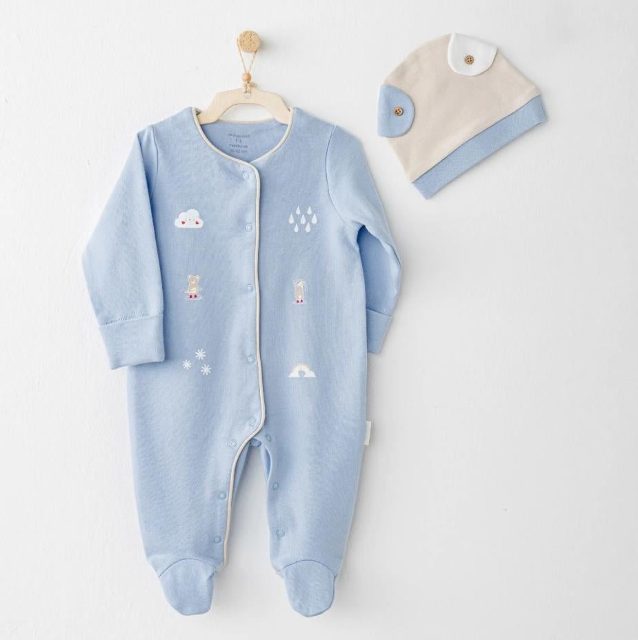 AC26072 BEBEK TULUM TAKIM ROMPER HAT SET RAINBOW