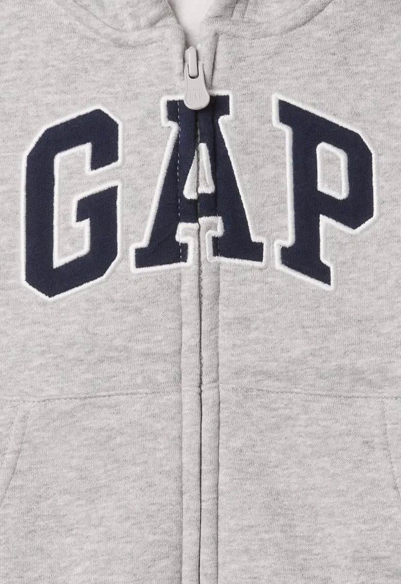 Erkek Bebek | Relaxed Gap Logo Polar Fermuarlı Kapüşonlu Sweatshirt - Gri
