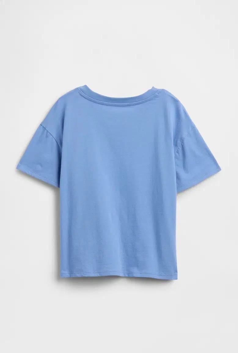 Kız Çocuk | Oversized Grafik Baskılı T-Shirt Mor