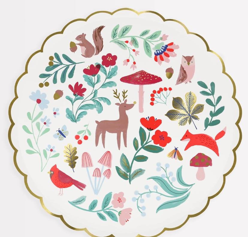 Meri Meri - Winter Woodland Dinner Plates - Orman Tabak (L) (8'li)