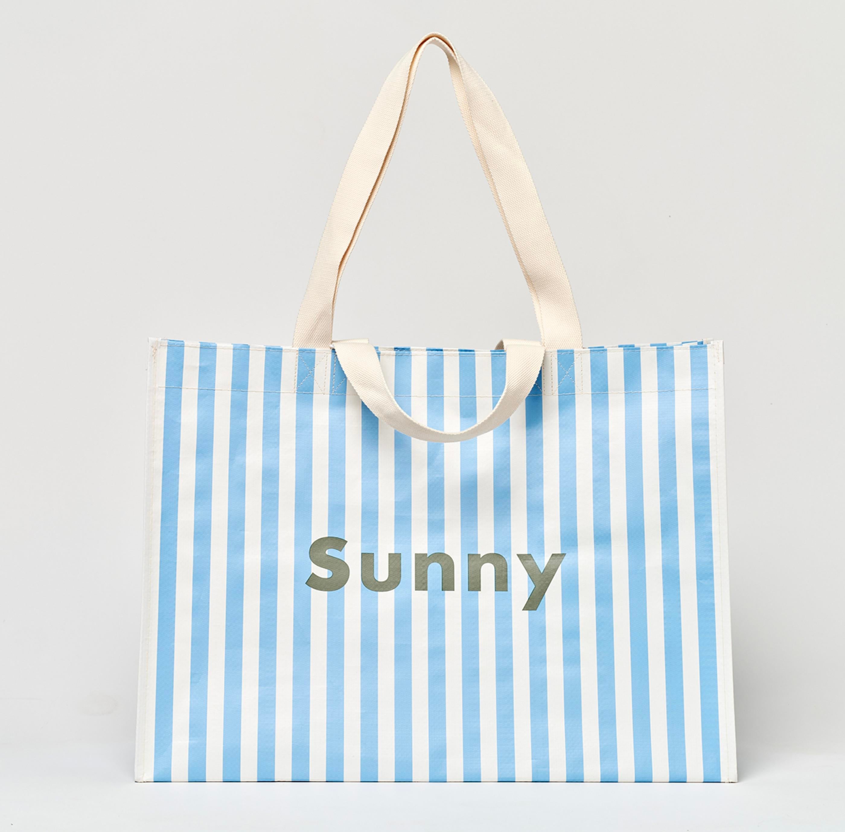 Sunnylife - Büyük Plaj Çantası Mavi Çizgili
