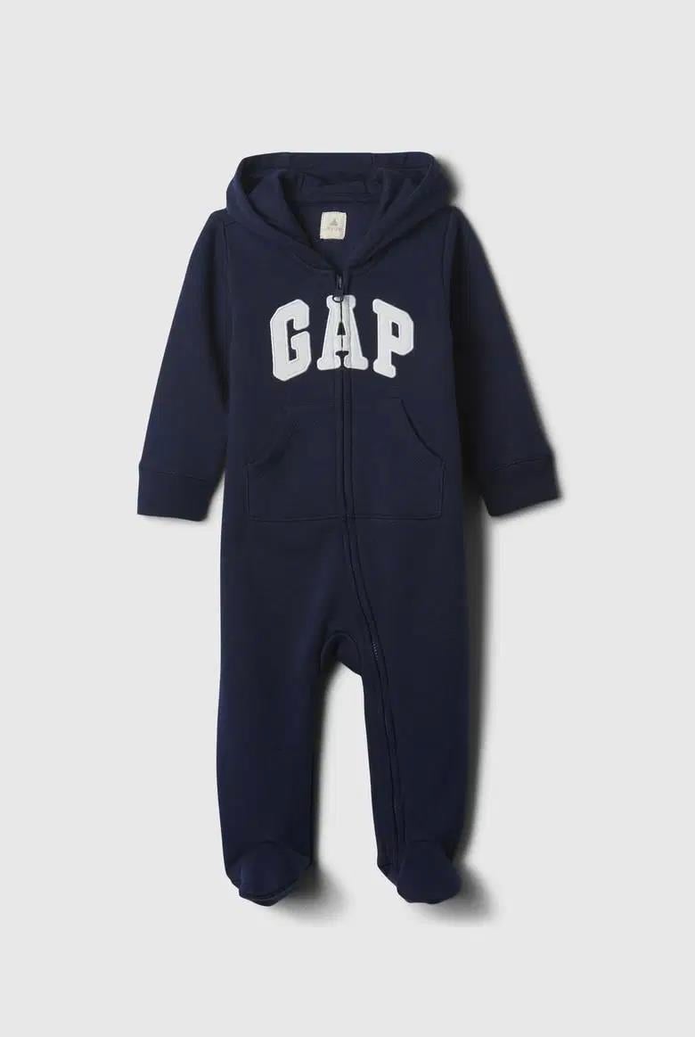 Gap Logo Kulak Aplikeli Fermuarlı Fleece Tulum- Lacivert 