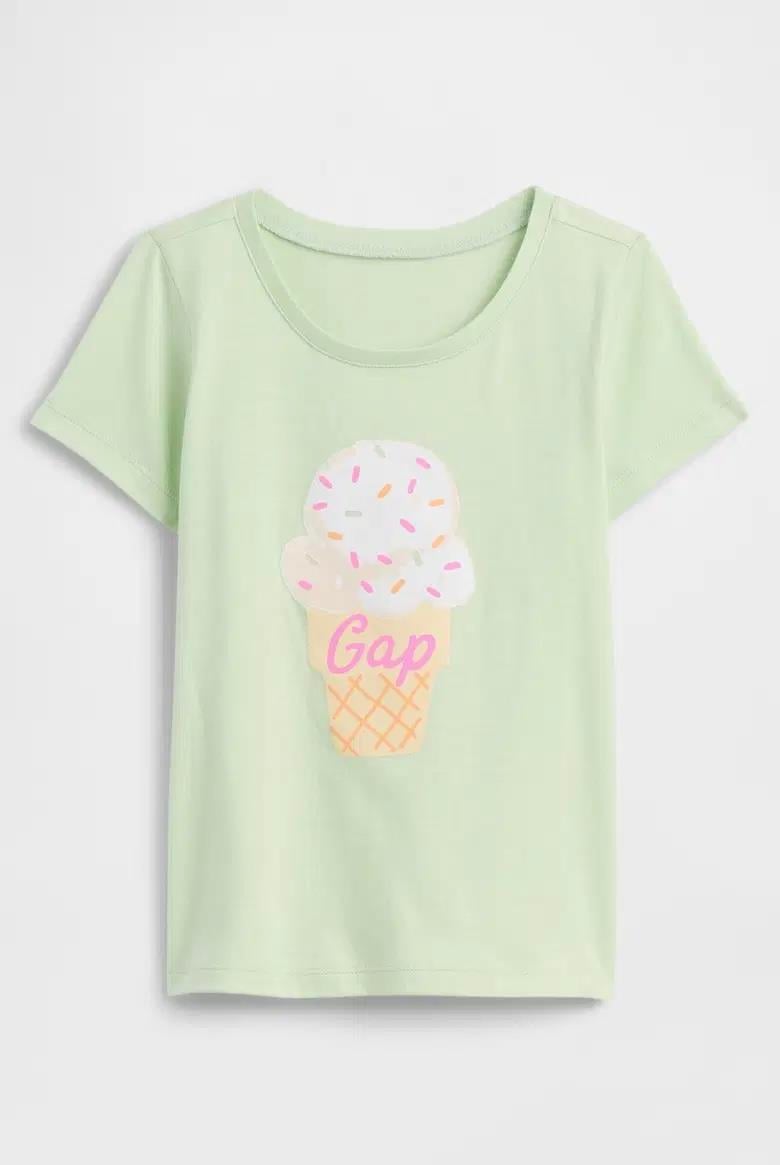 Kız Bebek | Grafik Baskılı T-Shirt - Yeşil