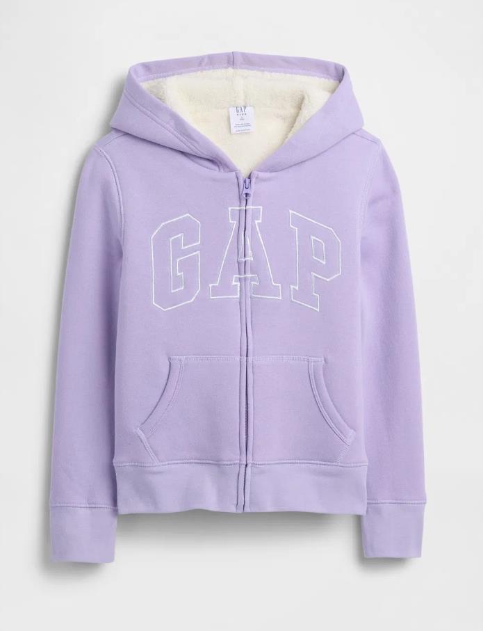 Kız Çocuk | Gap Logo Sherpa Fermuarlı Sweatshirt - Lila