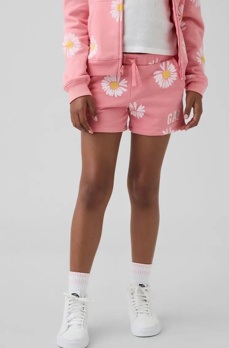 Kız Çocuk | Gap Logo Fransız Havlu Kumaş Pull-On Şort - Pembe