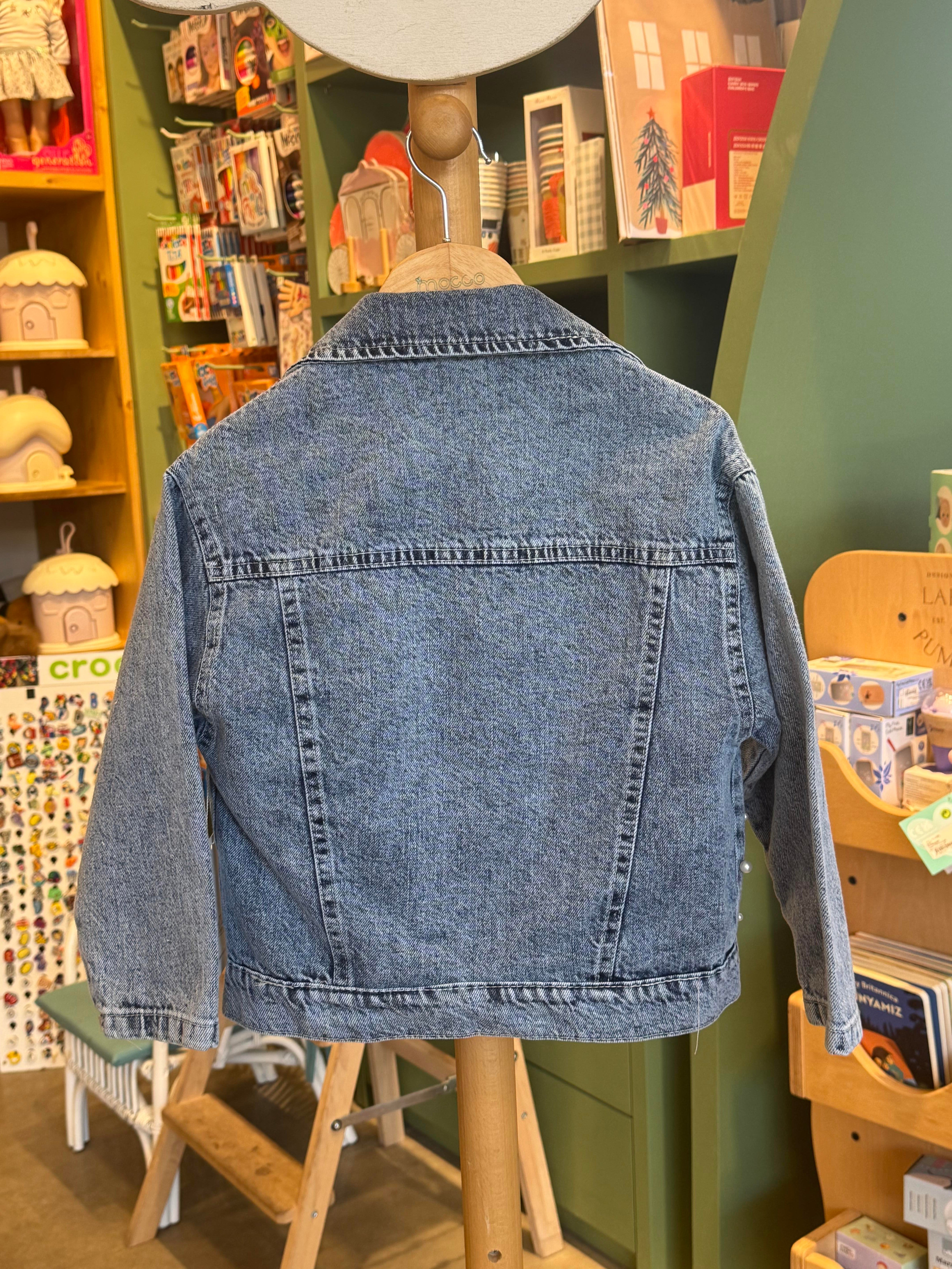İnci Detaylı Denim Ceket