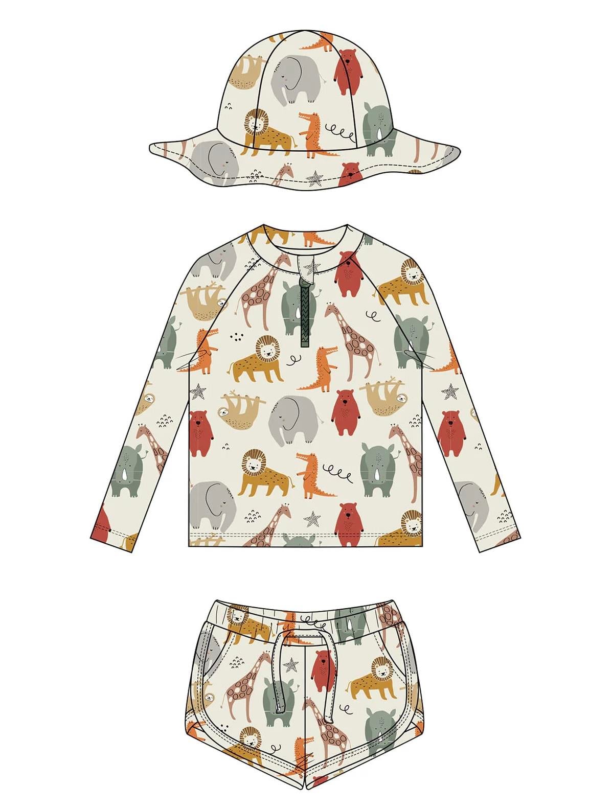 Uzun Kollu Mayo Set - Jungle