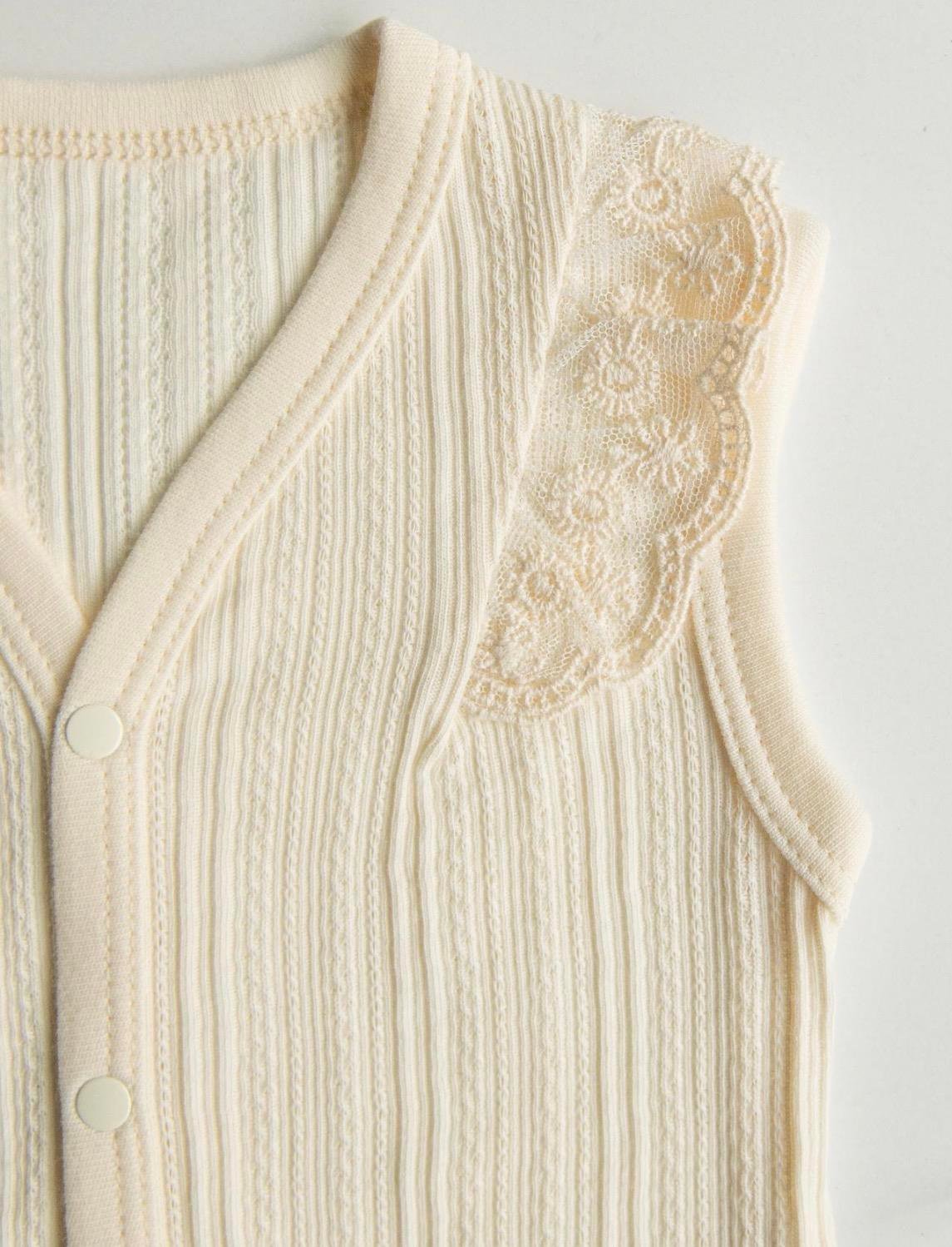 Organik Jaclin Yelek Ekru