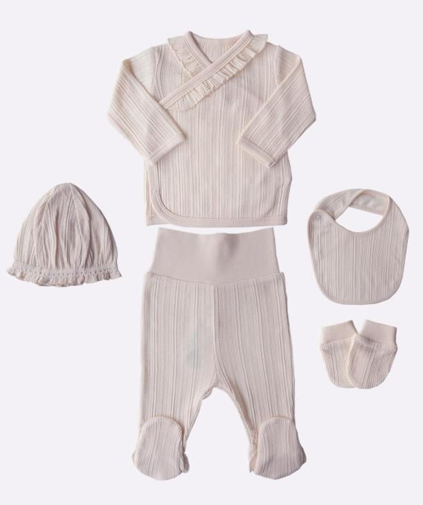 Organik Jaclin 5'li Zıbın Set Pembe