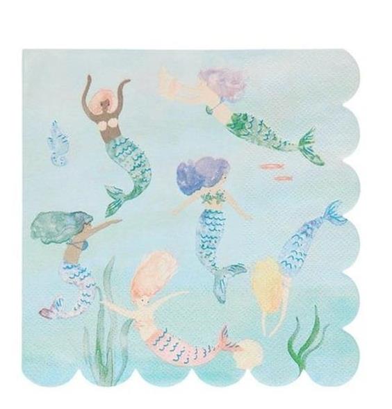 Meri Meri - Mermaids Napkins - Deniz Kızı Peçeteler