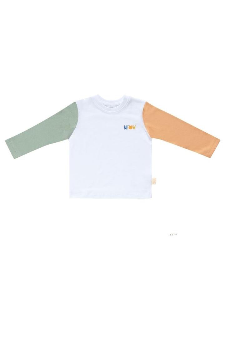 Renk Bloklu Uzun Kollu Tshirt