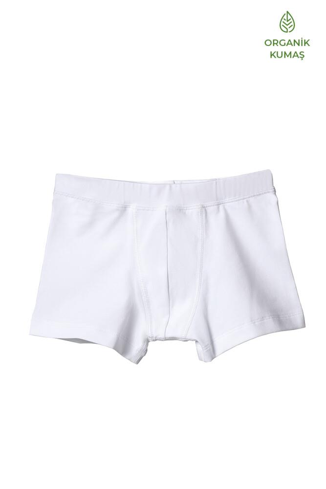 Erkek Çocuk Organik Boxer 2'li Paket 9401 - Beyaz