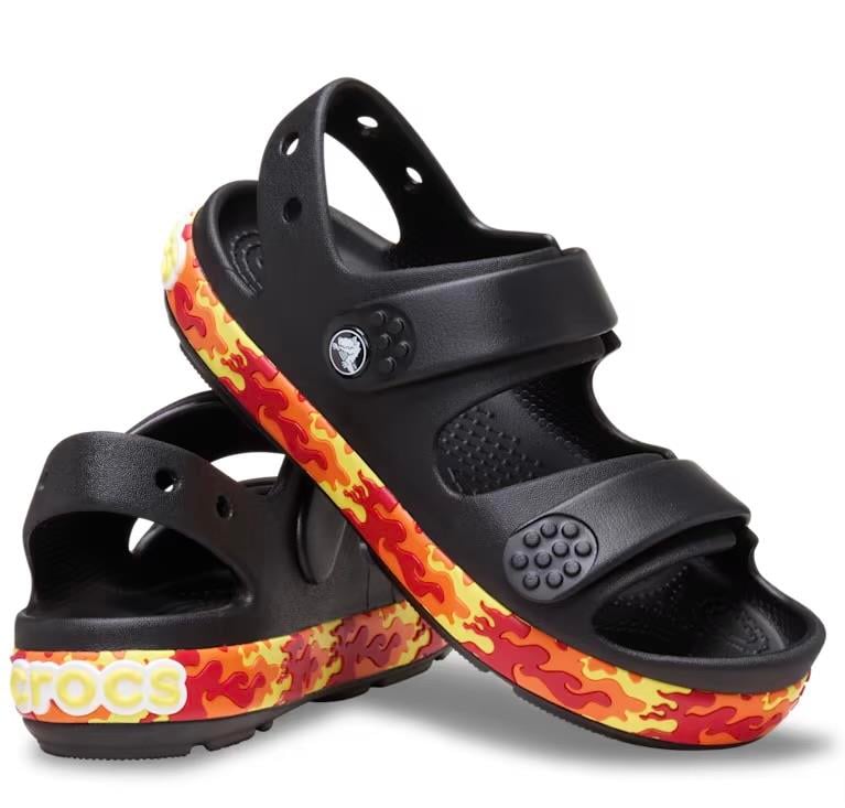 Crocband Cruiser Flames Sandal T - Black