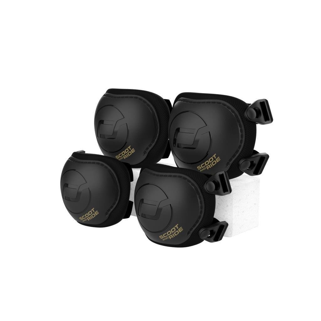 Scoot and Ride XXS-S Dizlik ve Dirseklik Scooter Koruyucu Black&Gold