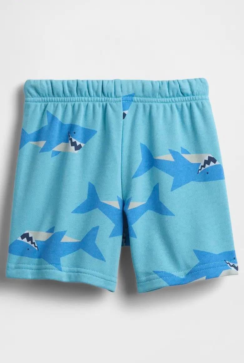 Erkek Bebek | Logo Pull-On Fransız Havlu Kumaş Şort Köpekbalığı