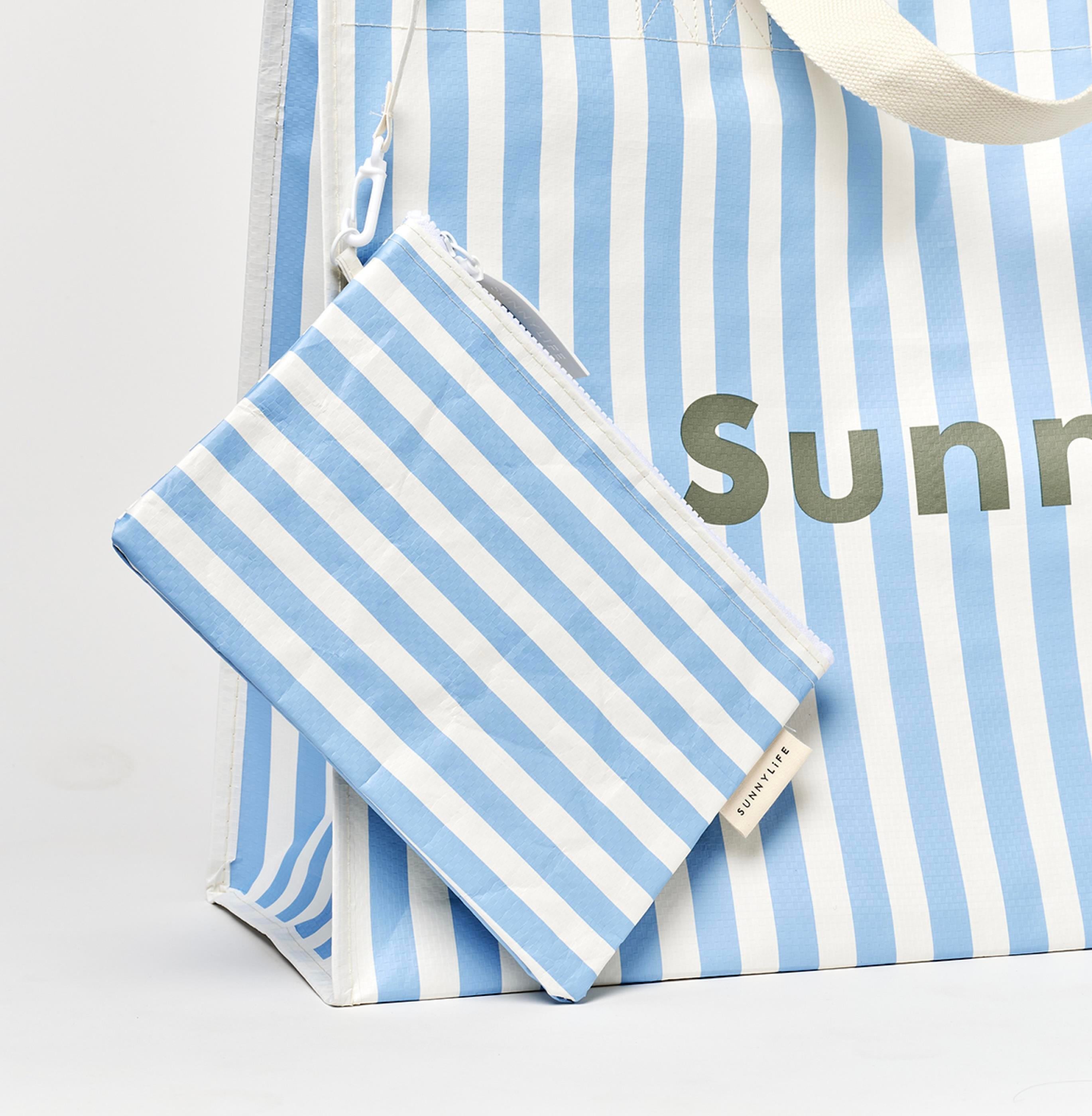 Sunnylife - Büyük Plaj Çantası Mavi Çizgili