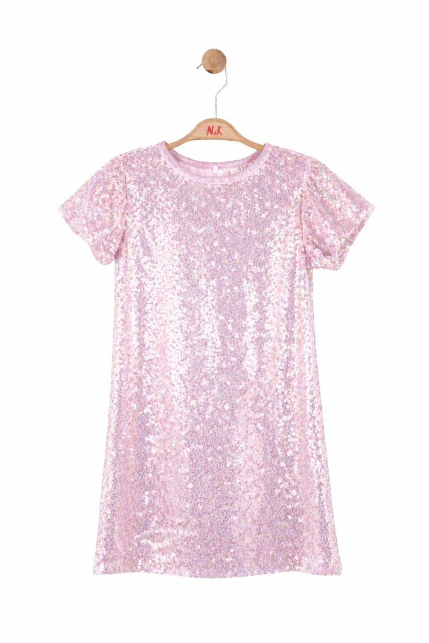 Payetli Elbise - Pembe