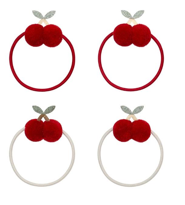 Mimi & Lula Pom Pom Cherries 4'lü Lastik Toka 