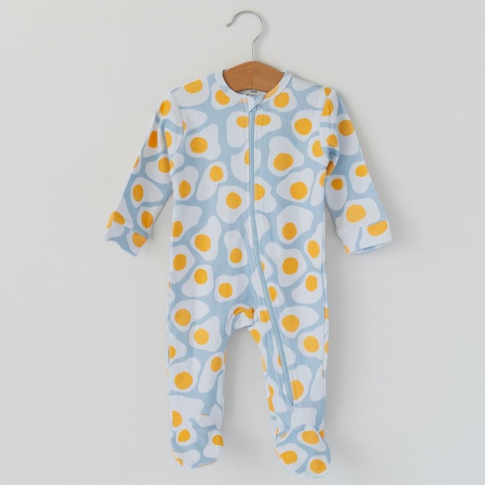 Organik İnterlok Tulum - Yumurta Desenli