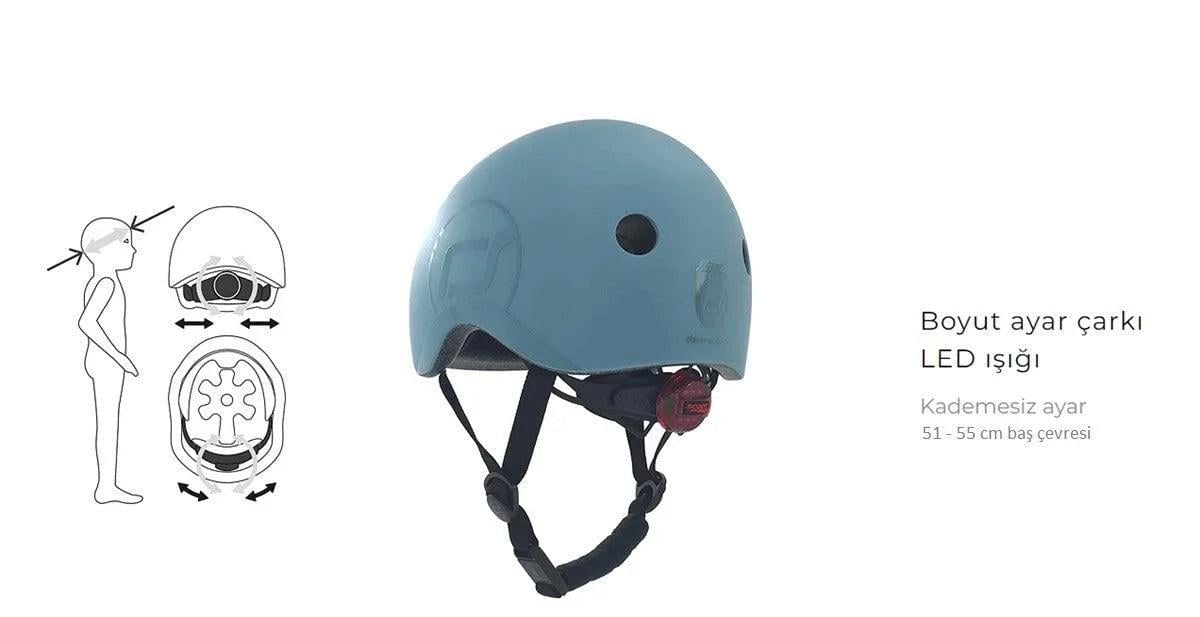 Scoot and Ride Helmet Çocuk Kaskı S-M Açık Gri