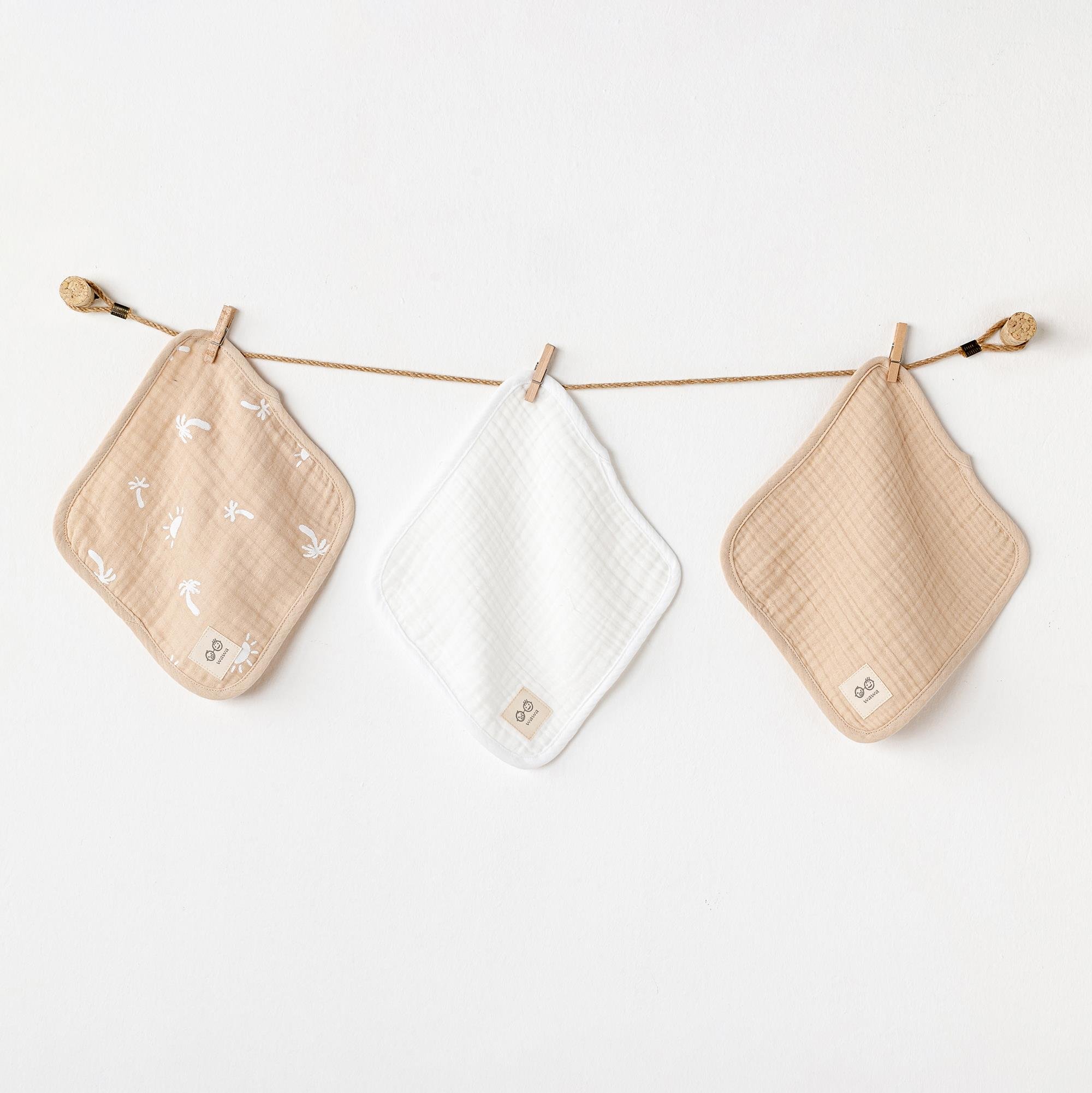 AC24510 BEBEK AĞIZ MENDİLİ 3 PCS WASHCLOTHS 20X20CM SMIL ALL DAY