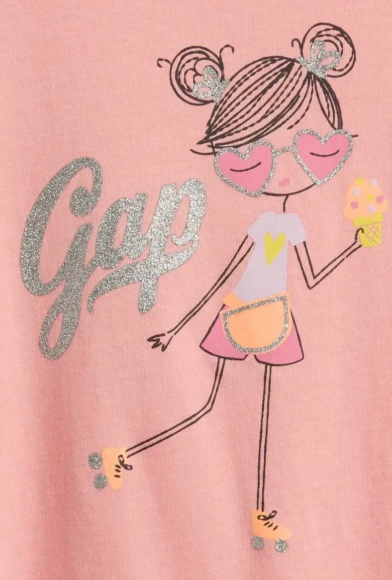 Kız Bebek | Grafik Baskılı T-Shirt - Turuncu