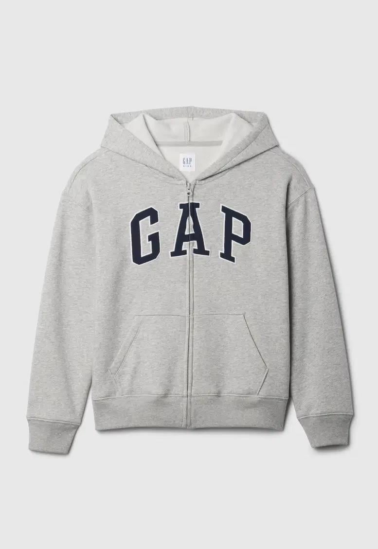 Erkek Çocuk | Relaxed Gap Logo Fermuarlı Sweatshirt (Polarlı) - Gri