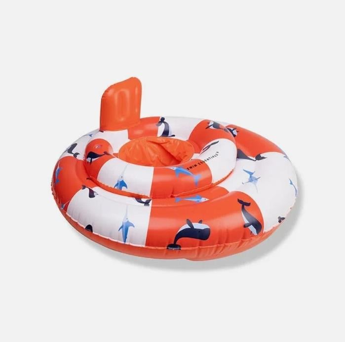 Swim Essentials Red White Whale Bebek Sırt Destekli Yüzme Simidi 0-1 Yaş