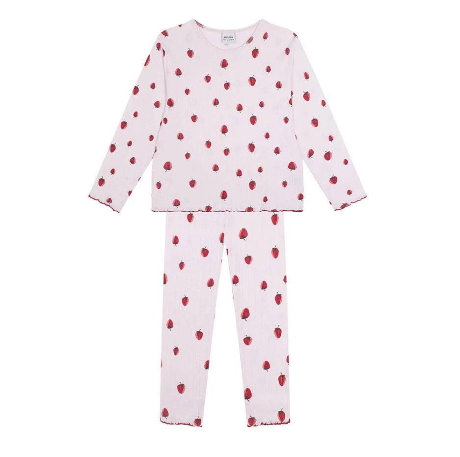 Çilek Uzun Kollu Pijama Takımı