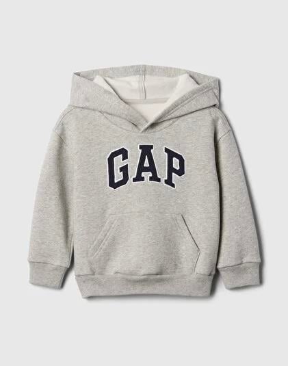 Erkek Çocuk | Relaxed Gap Logo Kapüşonlu Sweatshirt - Gri