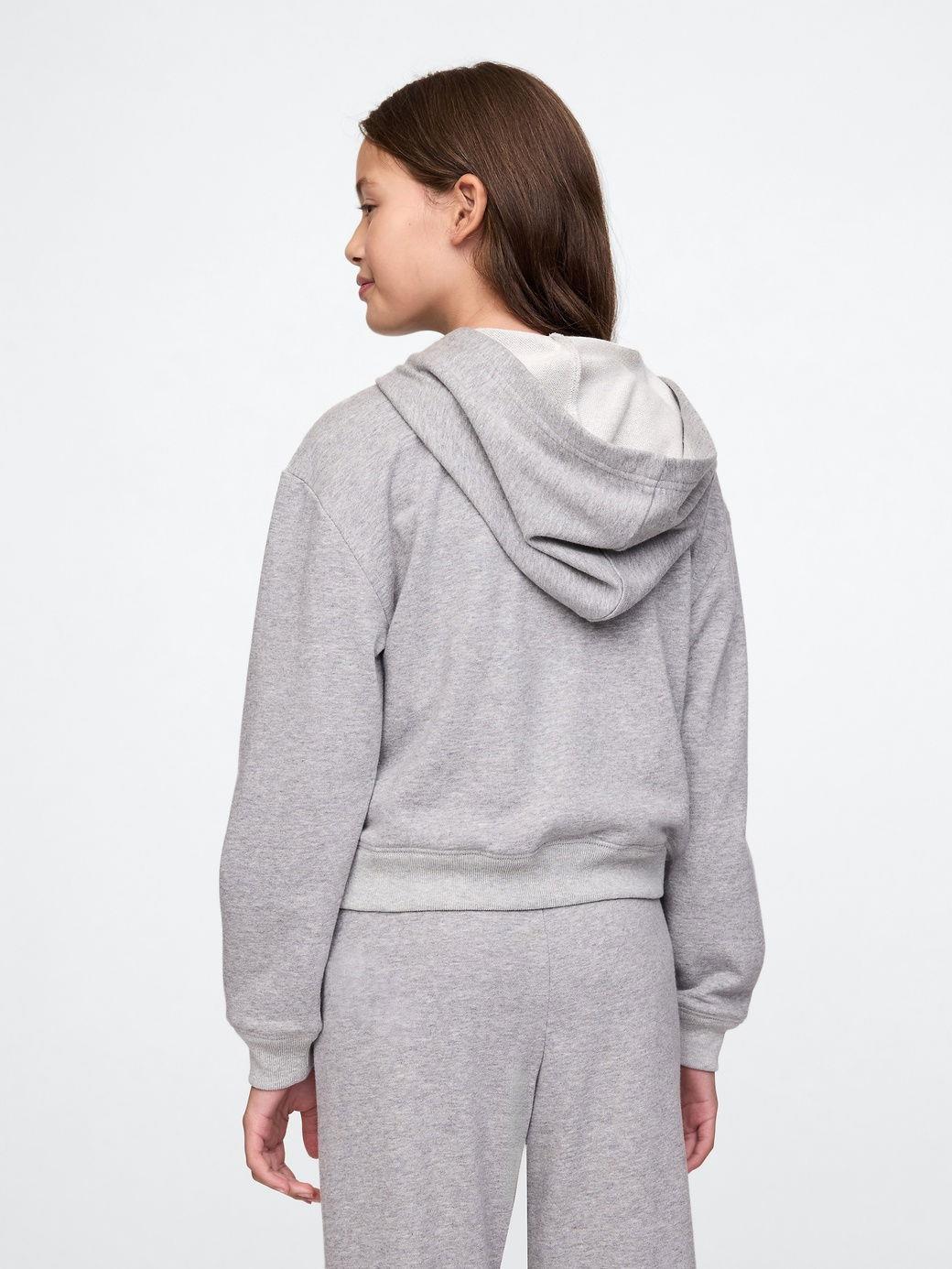 Kız Çocuk | Relaxed Gap Logo Fermuarlı Sweatshirt - Gri