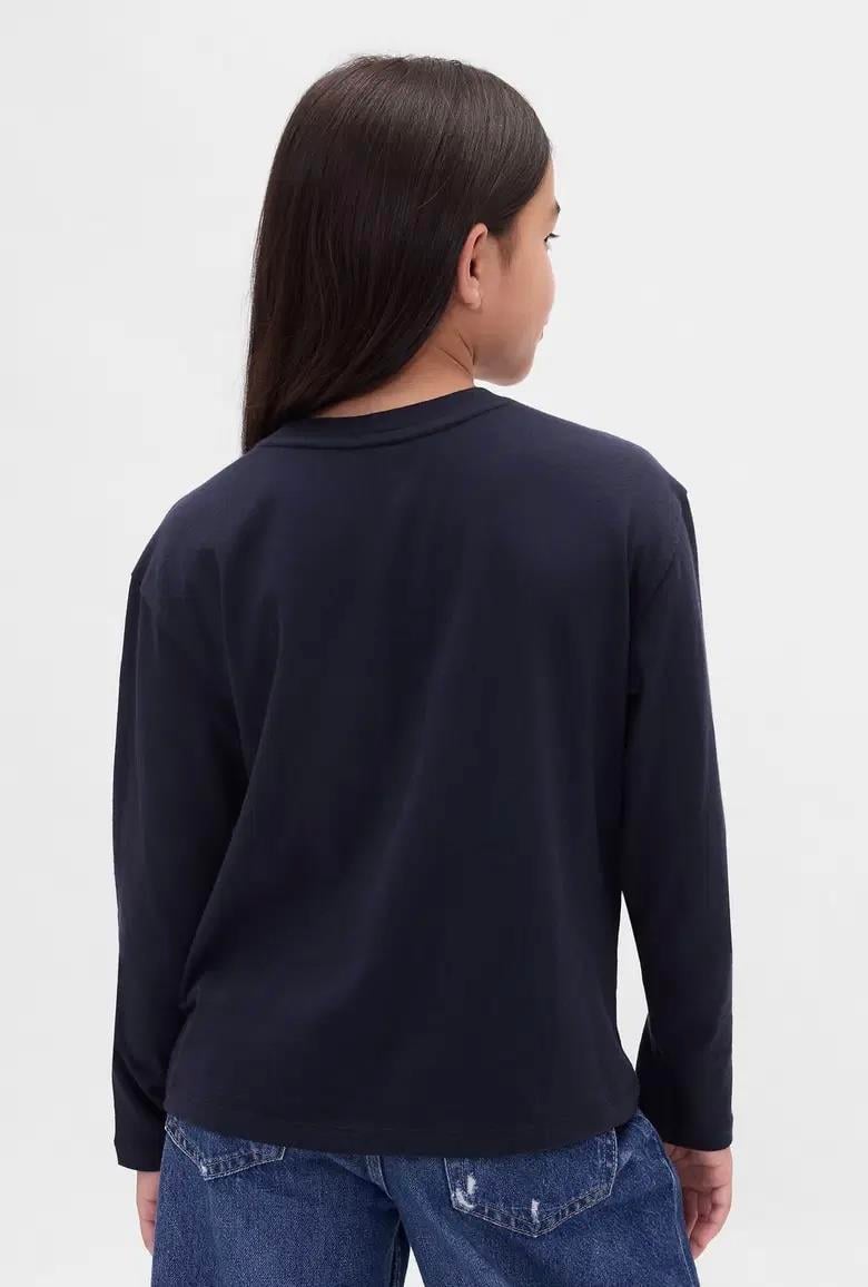 Kız Çocuk | Relaxed Grafik Logo T-Shirt - Lacivert 