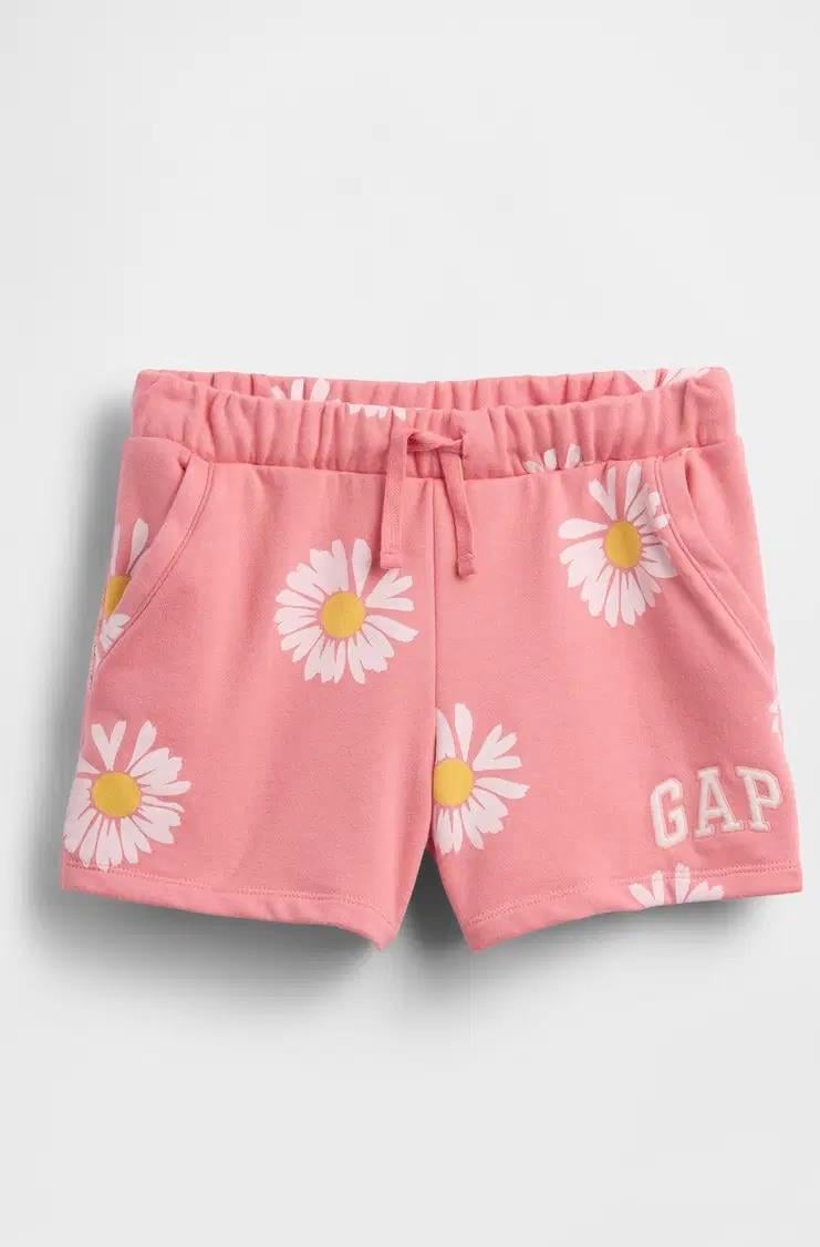Kız Çocuk | Gap Logo Fransız Havlu Kumaş Pull-On Şort - Pembe
