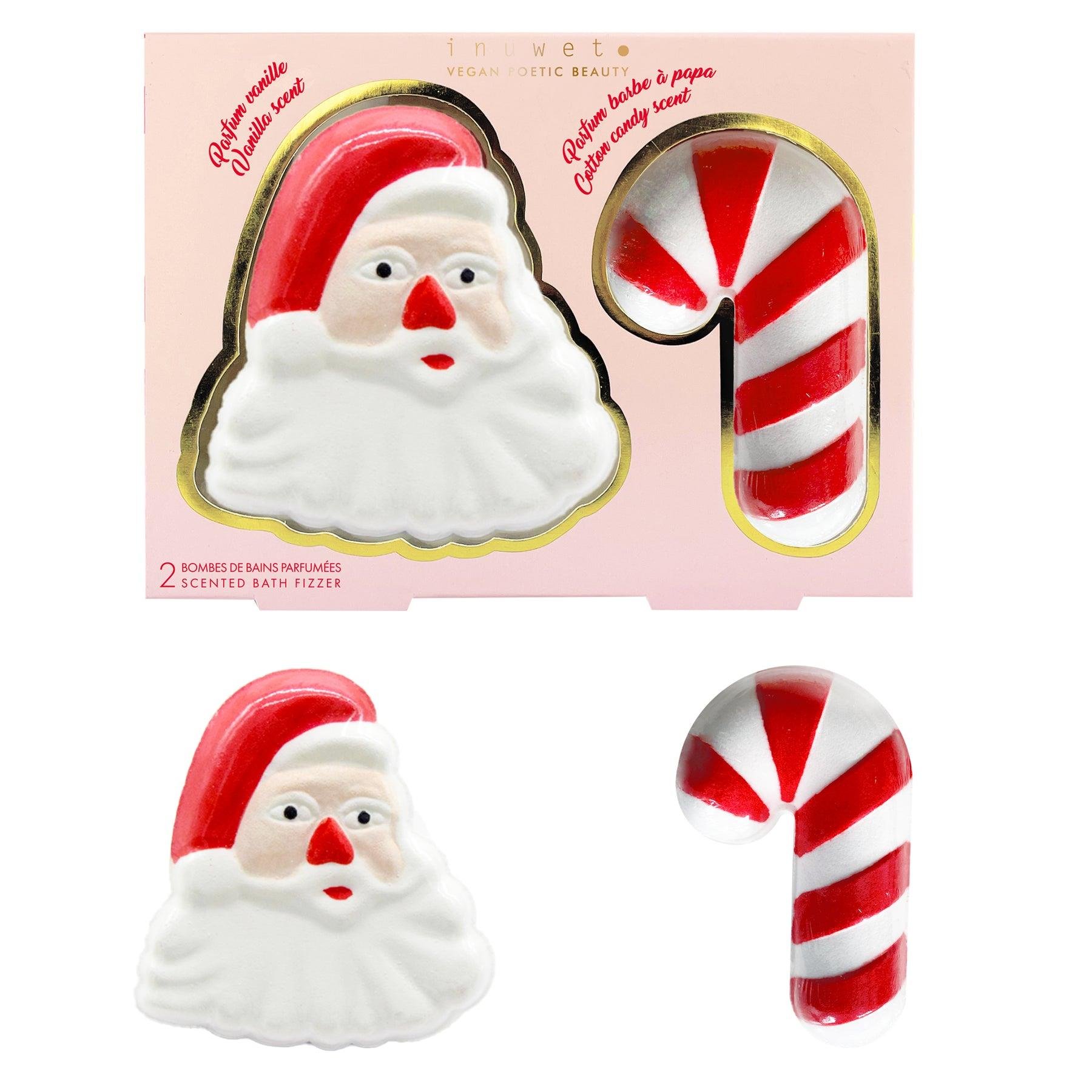 Inuwet Noel Baba ve Baston Şeker Şeklinde 2li Banyo Bombası Seti