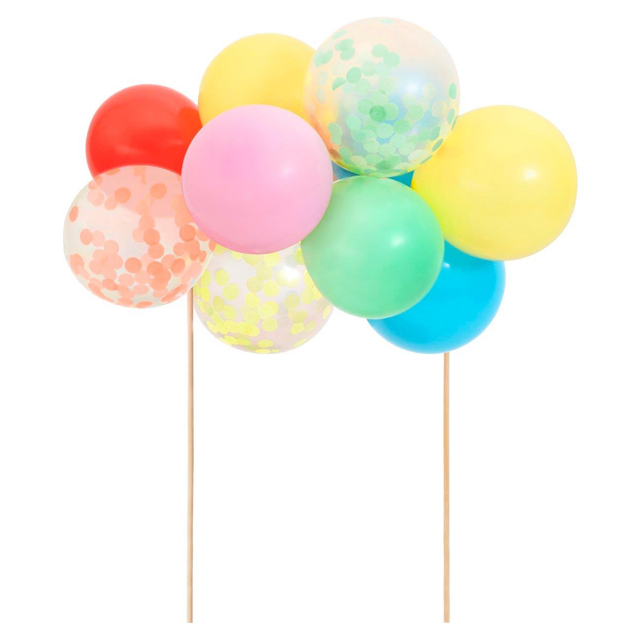 Meri Meri - Rainbow Balloon Cake Topper Kit - Renkli Balonlar Pasta Süsü