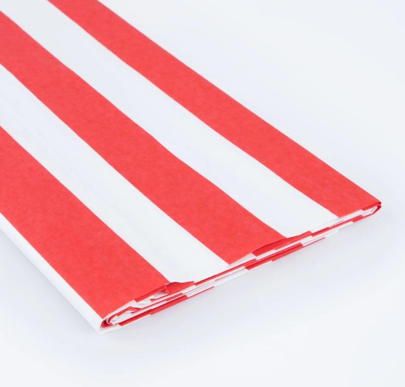 Meri Meri - Red Striped Tablecloth - Kırmızı Çizgili Masa Örtüsü