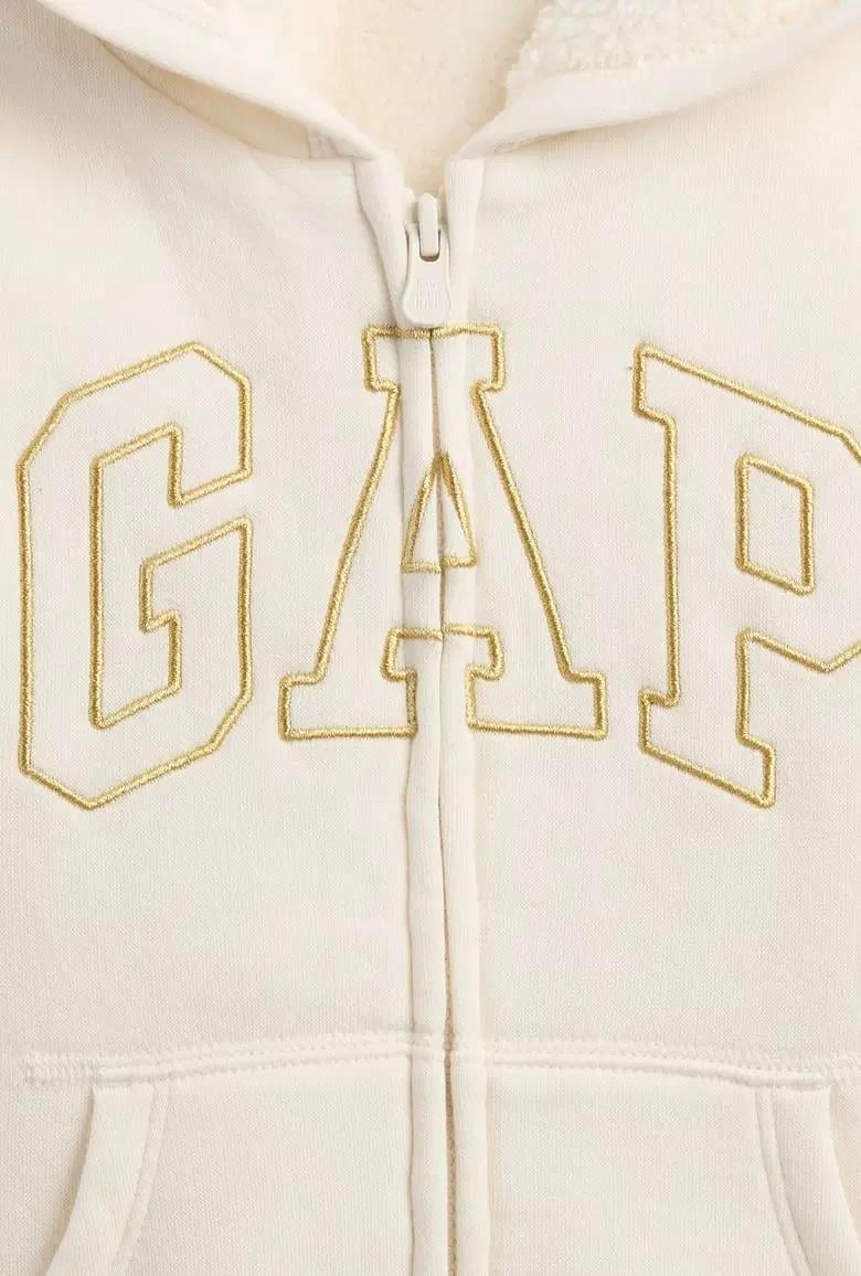 Kız Bebek | Gap Logo Sherpa Astarlı Sweatshirt - Krem